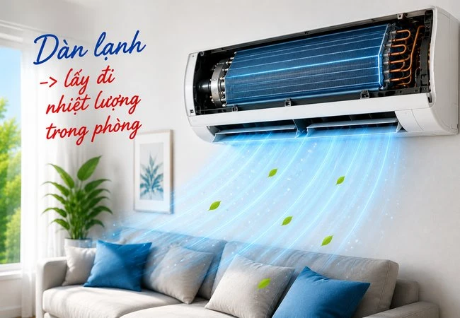 Dàn lạnh điều hòa làm nhiệm vụ gì?